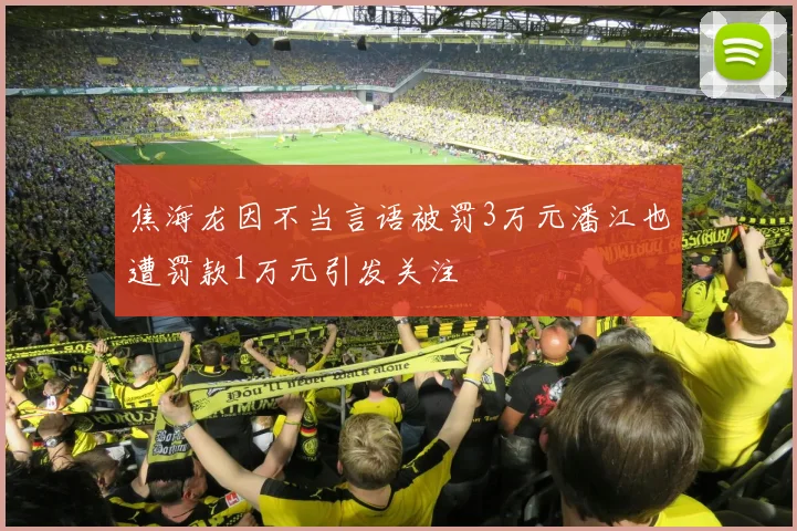 焦海龙因不当言语被罚3万元潘江也遭罚款1万元引发关注